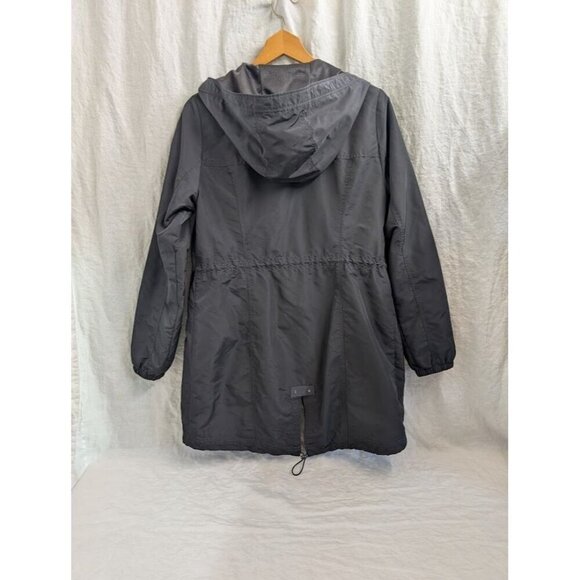 Abercrombie & Fitch gray windbreaker zip up hooded jacket women's size Medium - Picture 5 of 7